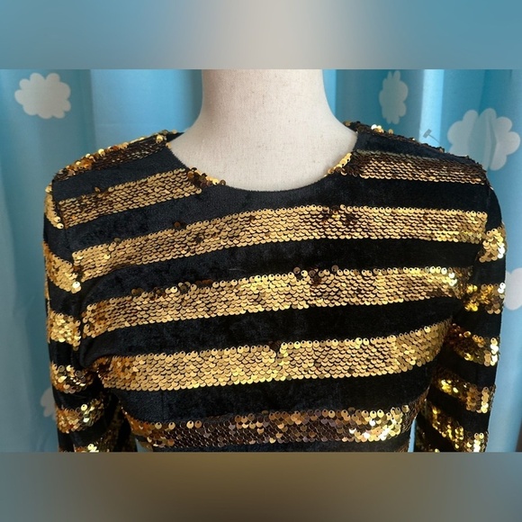 RtA Sequin and velvet long sleeve dress. - Picture 12 of 16